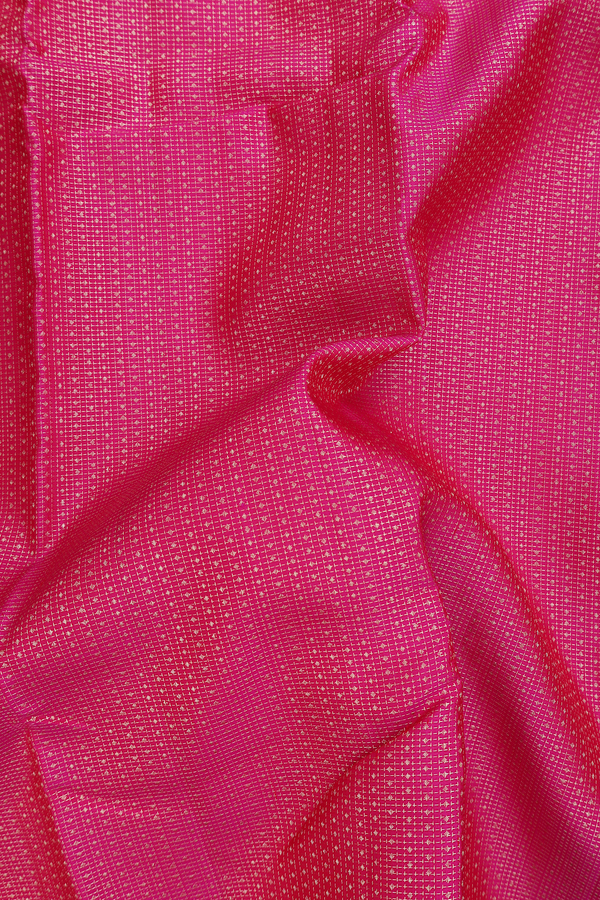 Kanchipuram Silk Saree In Rani Pink With Stripes Design