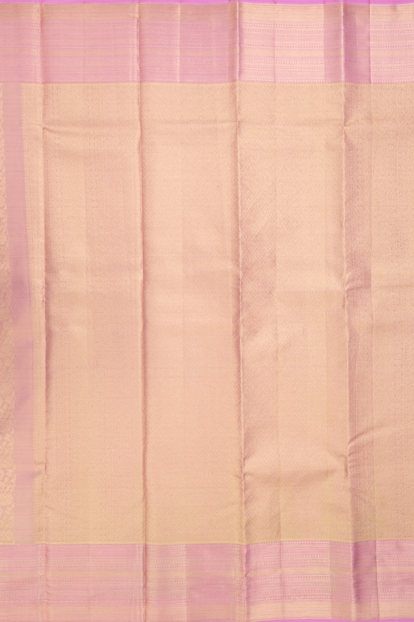 Kanchipuram Silk Saree In Rose Gold Tissue With Floral Design