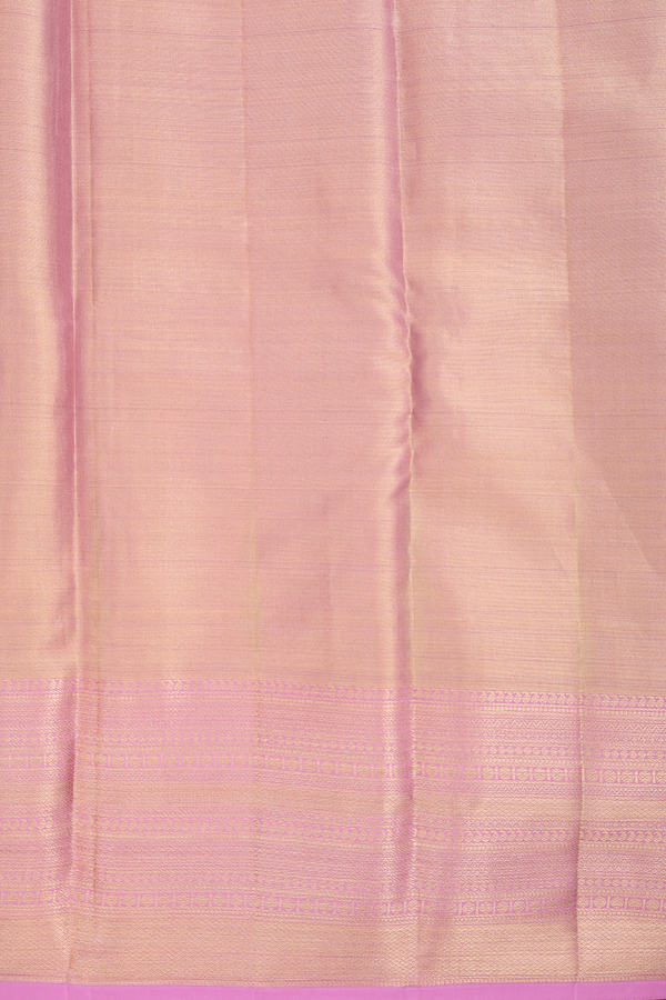 Kanchipuram Silk Saree In Rose Gold Tissue With Floral Design