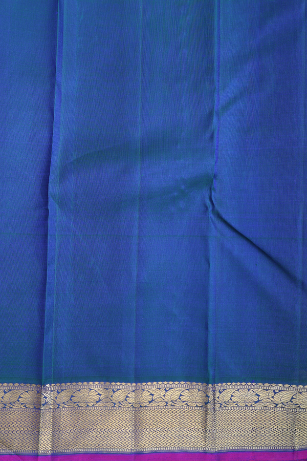 Kanchipuram Silk Saree In Royal Blue With Floral Buttis