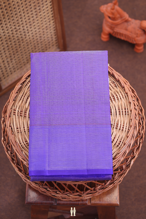 Kanchipuram Silk Saree In Royal Blue With Stripes Design