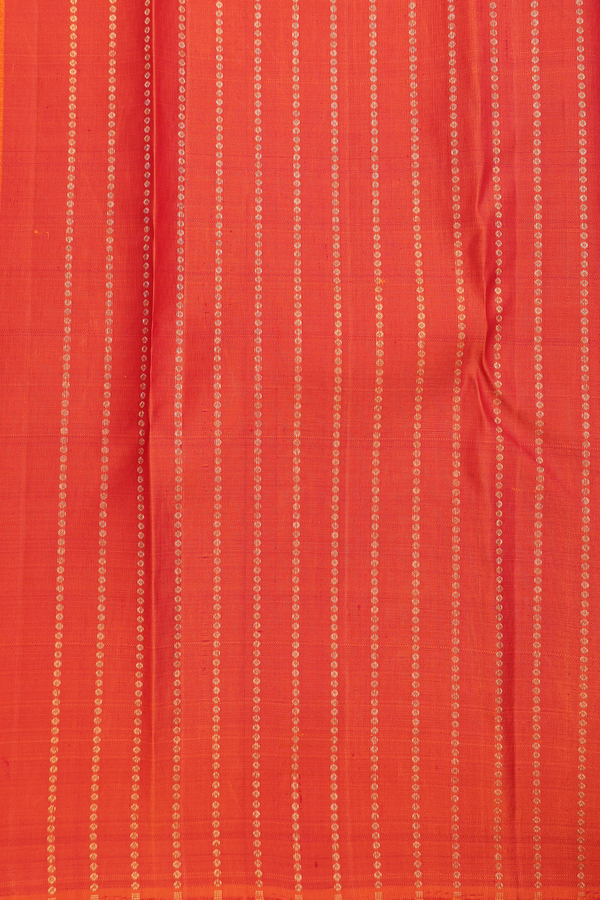 Kanchipuram Silk Saree In Spiced Orange With Brocade Design