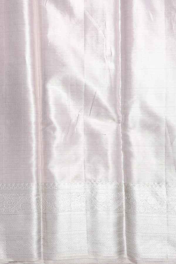 Kanchipuram Silk Saree In White Tissue With Floral Design