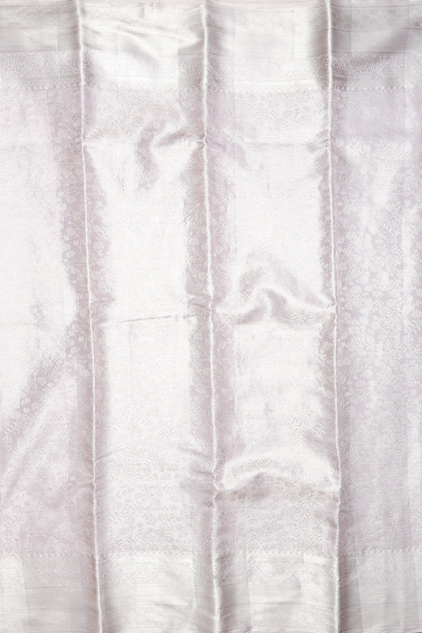 Kanchipuram Silk Saree In White Tissue With Floral Design