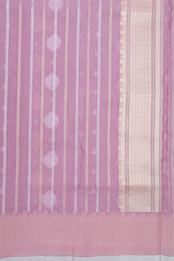 Kora Banarasi Silk Saree Dusty Rose Pink With Allover Design