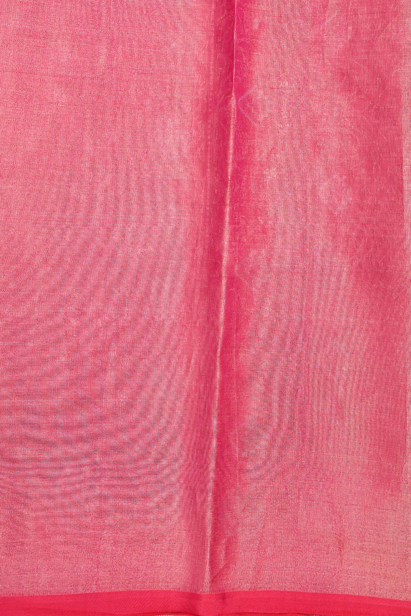 Kora Banarasi Silk Saree In Pink Tissue With Floral Design