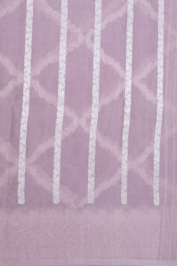 Kora Banarasi Silk Saree In Rose Brown With Diamond Design