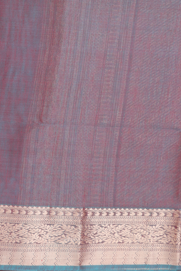 Kora Silk Cotton Saree In Dual Tone With Zari Buttas