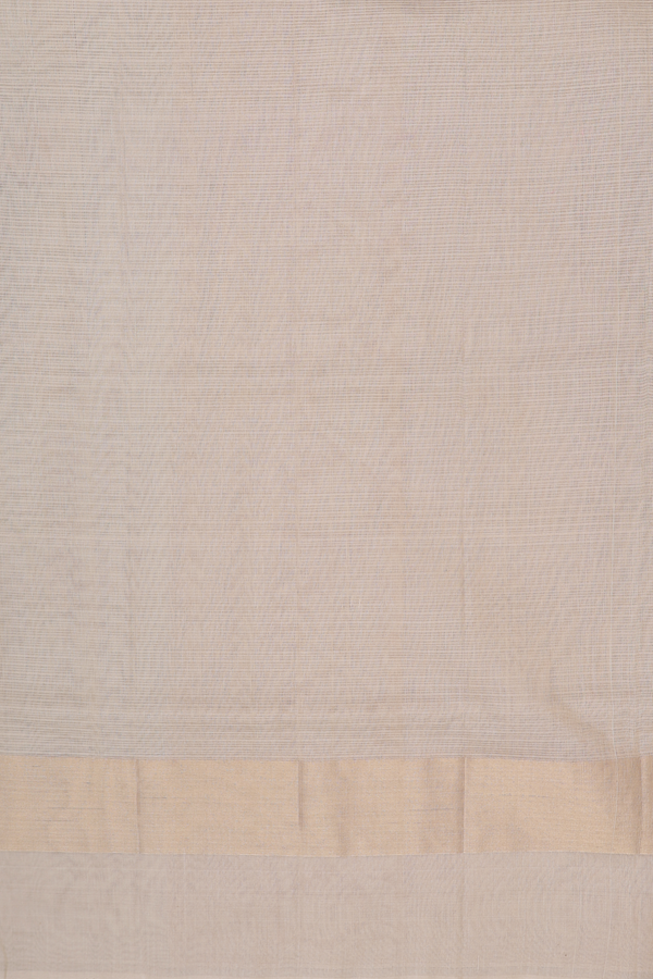 Kora Silk Cotton Saree In Pastel Brown With Floral Buttas