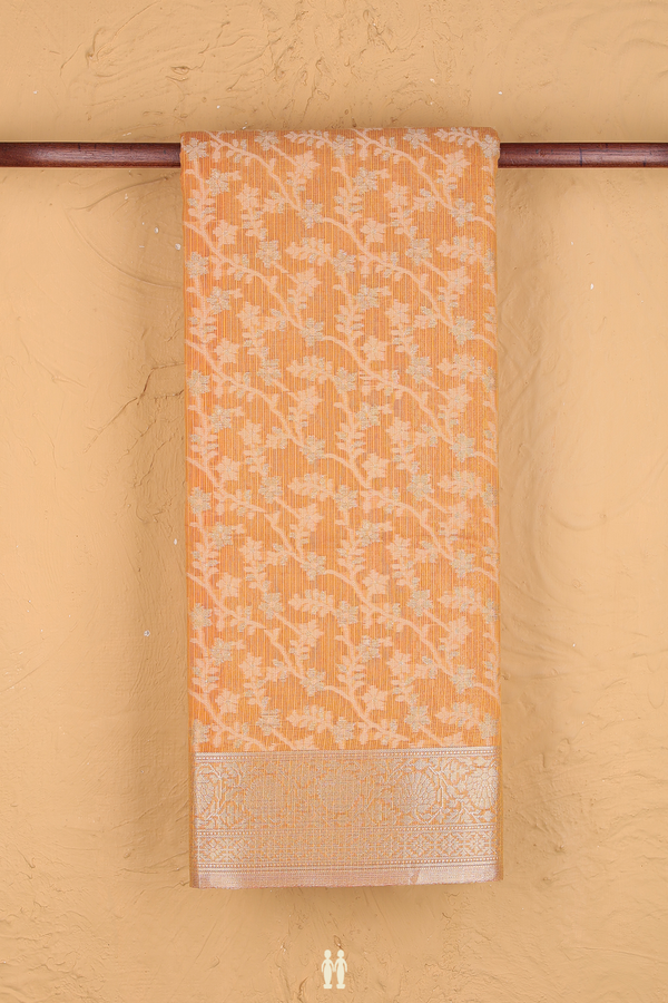 Kota Cotton In Golden Yellow With Floral Design