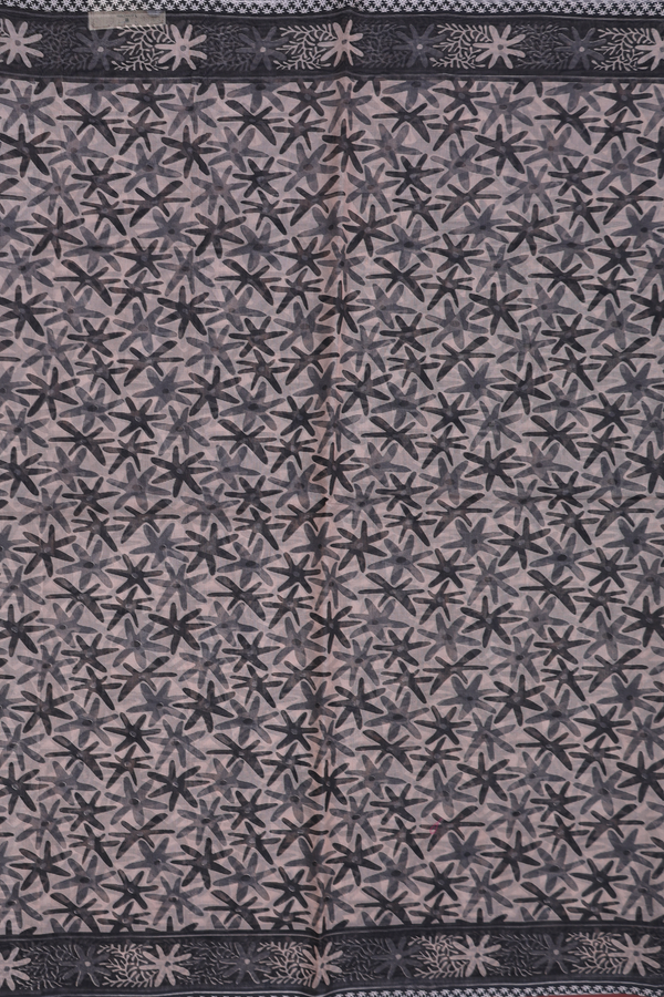 Kota Cotton Saree In Brown With Printed Design