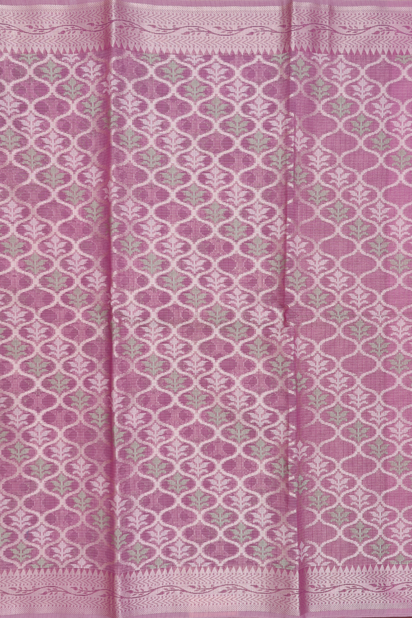 Kota Cotton Saree In Dusty Purple With Scallop Design