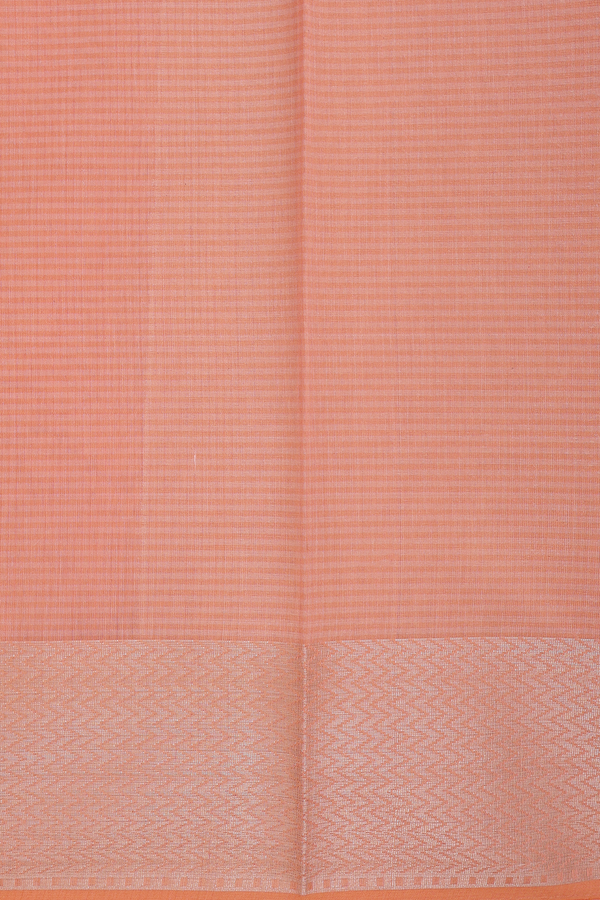 Kota Cotton Saree In Orange With Allover Design