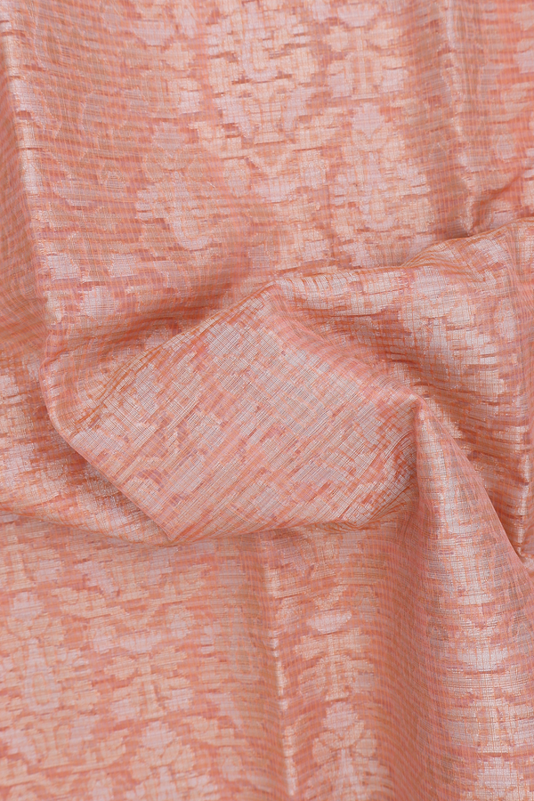 Kota Cotton Saree In Orange With Allover Design