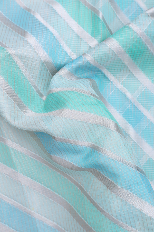 Kota Cotton Saree In Shades Of Blue With Diagonal Design