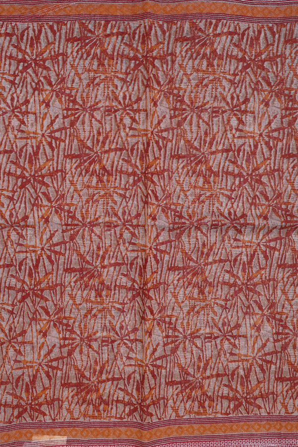 Kota Cotton Saree In Shades Of Brown With Printed Design