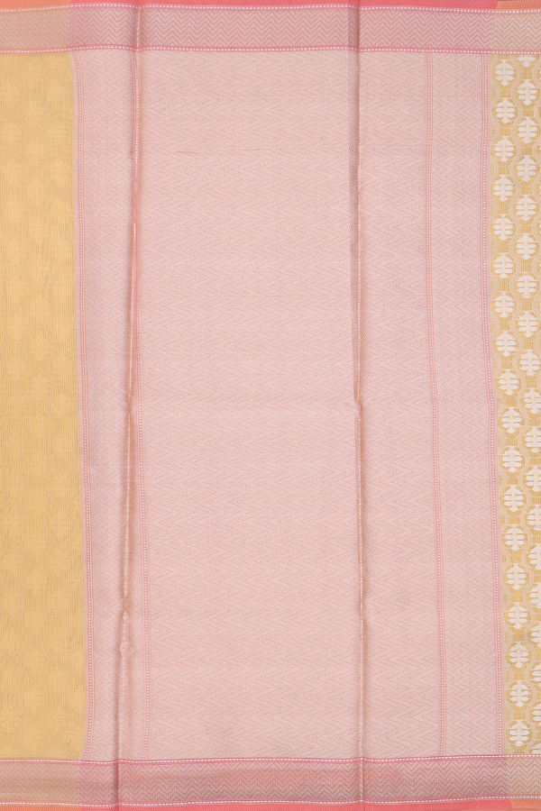 Kota Cotton Saree In Yellow With Allover Design