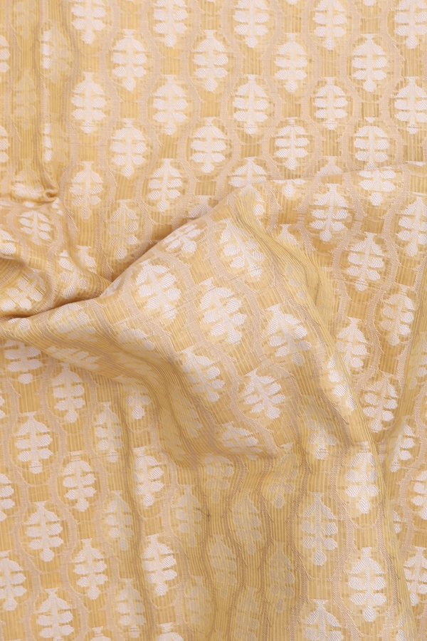 Kota Cotton Saree In Yellow With Allover Design