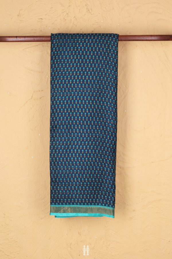 Kota Silk Saree In Black With Floral Printed Design