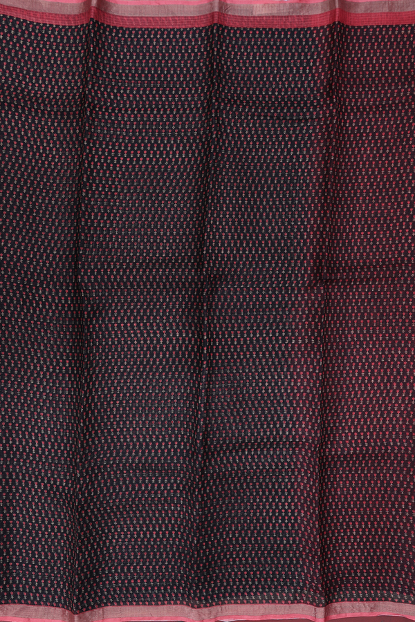 Kota Silk Saree In Black With Floral Printed Design