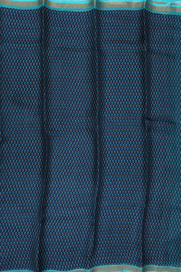 Kota Silk Saree In Black With Floral Printed Design