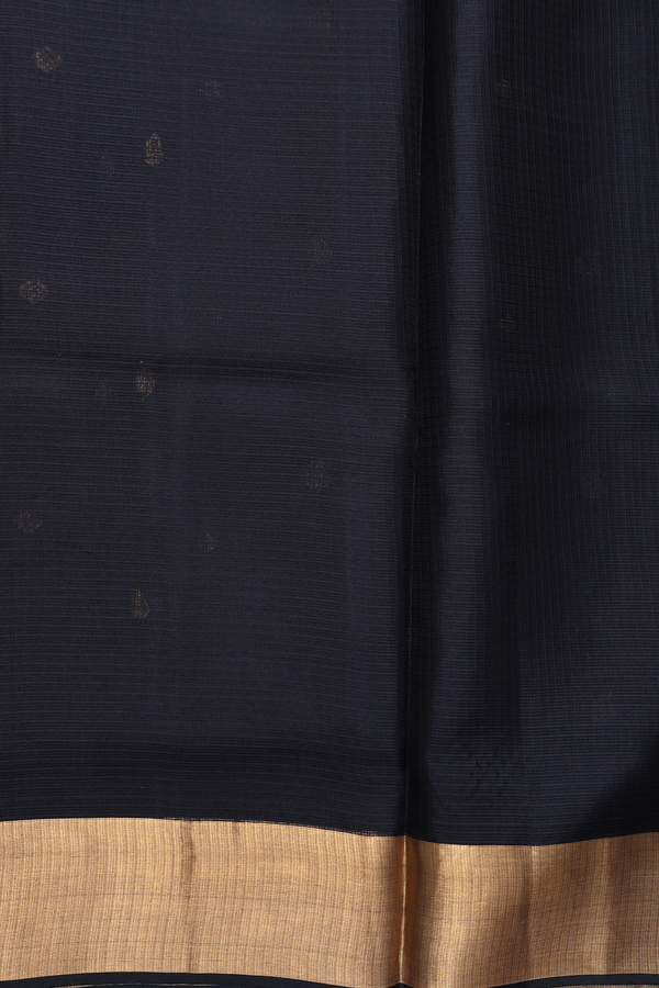 Kota Silk Saree In Black With Paisley Buttas