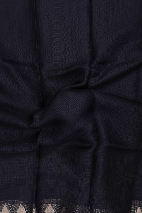 Kota Silk Saree In Black With Zari Border