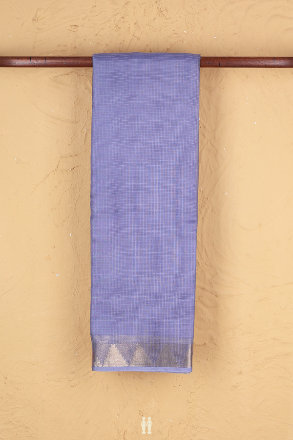 Kota Silk Saree In Bluish Purple With Zari Border