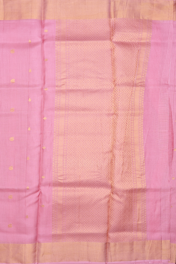 Kota Silk Saree In Pink With Paisley Buttas