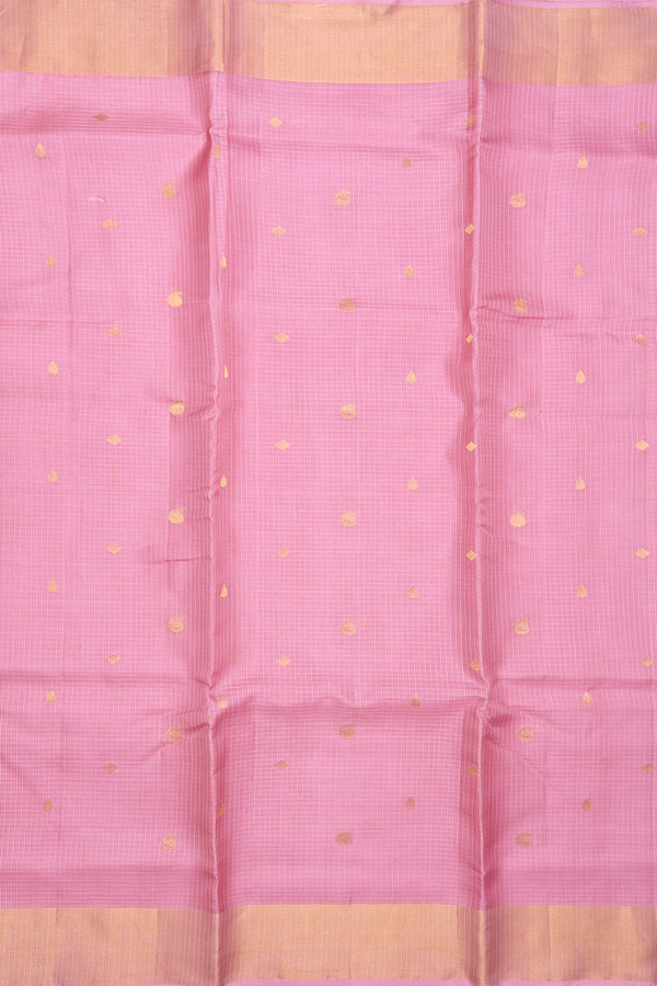 Kota Silk Saree In Pink With Paisley Buttas