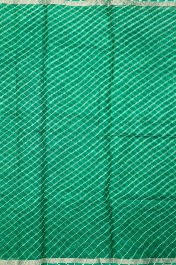 Kota Silk Saree In Green With Diagonal Design