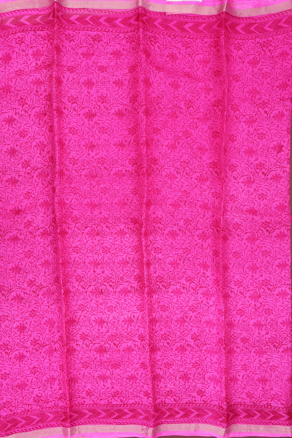 Kota Silk Saree In Magenta With Printed Design