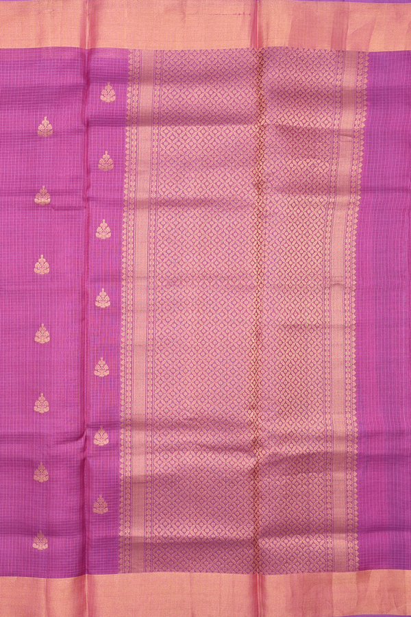 Kota Silk Saree In Purple With Zari Buttas
