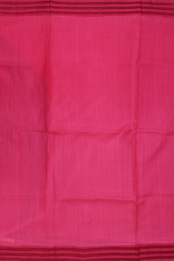 Kota Silk Saree In Red With Stripes Border