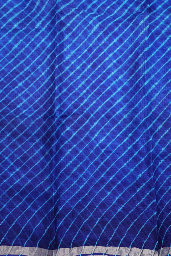 Kota Silk Saree In Royal Blue With Diagonal Design