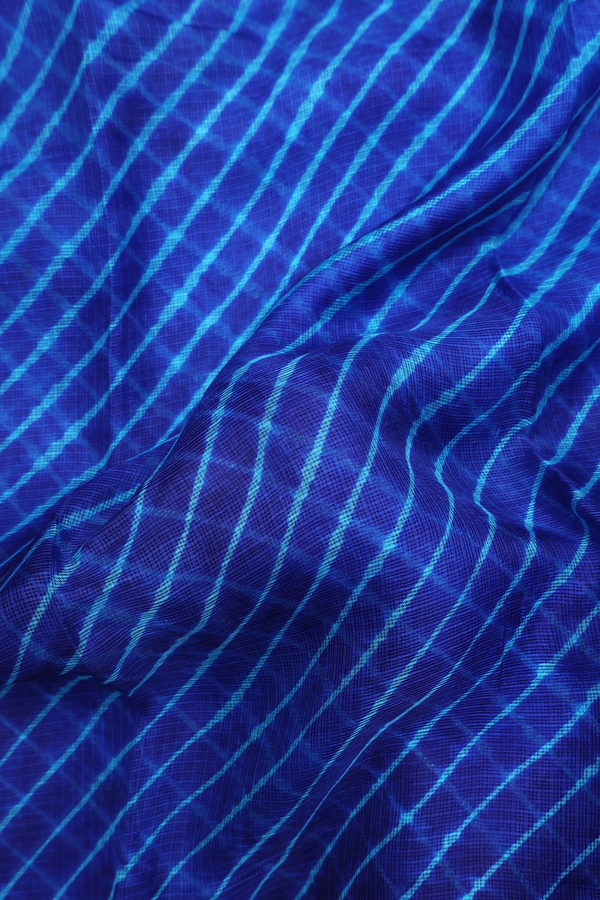 Kota Silk Saree In Royal Blue With Diagonal Design