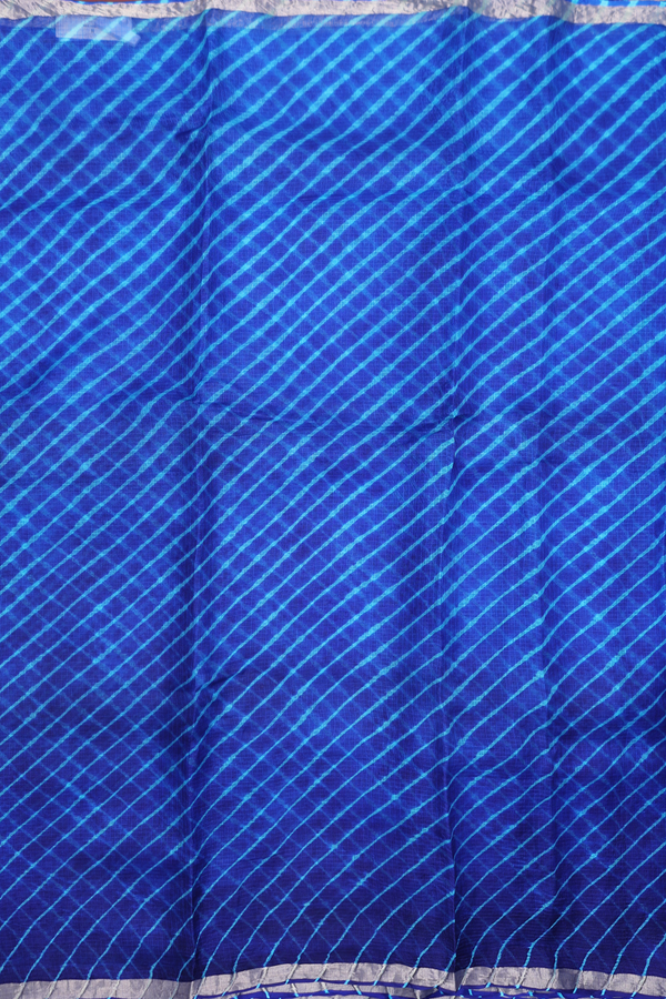 Kota Silk Saree In Royal Blue With Diagonal Design