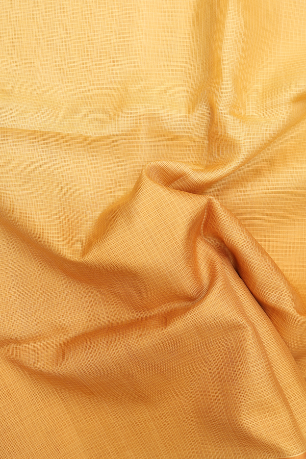 Kota Silk Saree In Yellow With Contrast Border