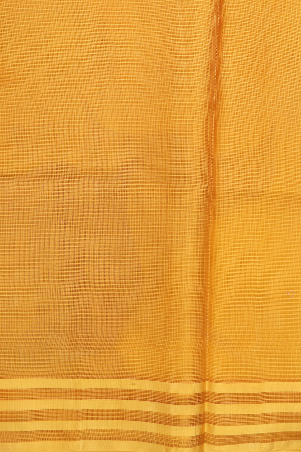 Kota Silk Saree In Yellow With Floral Design