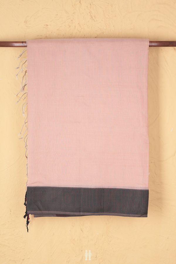 Maheswari Silk Cotton Saree Dusty Rose With Threadwork Border