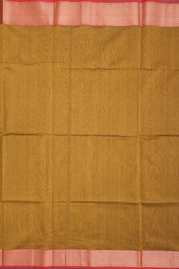 Maheswari Silk Cotton Saree Golden Brown With Contrast Border