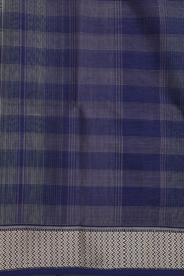 Maheswari Silk Cotton Saree Green And Blue With Checks Design