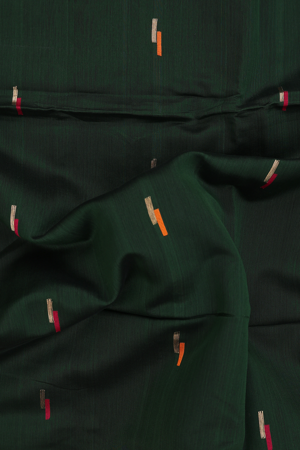 Maheswari Silk Cotton Saree Green With Allover Buttas