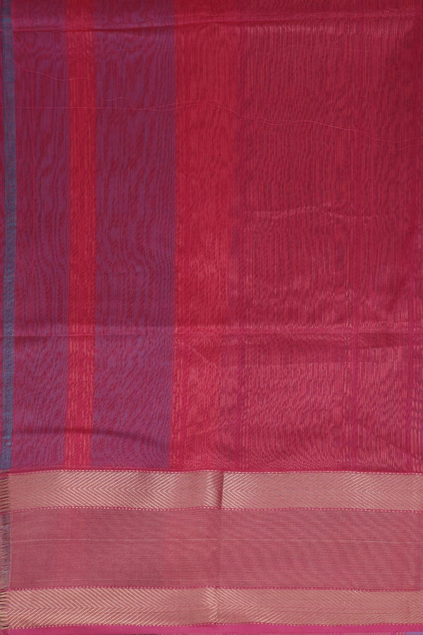 Maheswari Silk Cotton Saree In Blue With Contrast Border