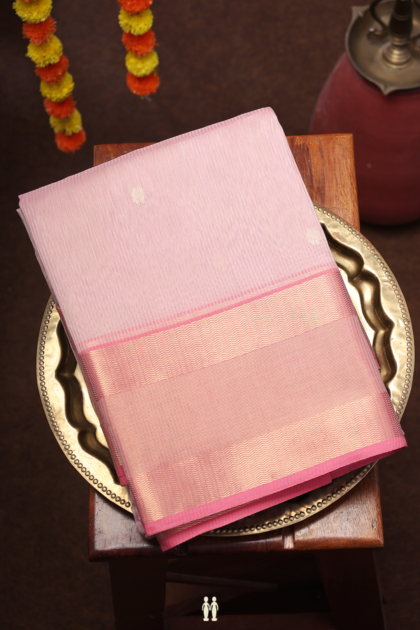 Maheswari Silk Cotton Saree In Pink With Floral Buttas