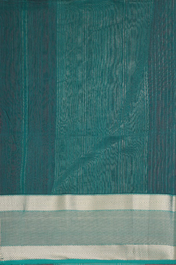 Maheswari Silk Cotton Saree In Red With Contrast Border