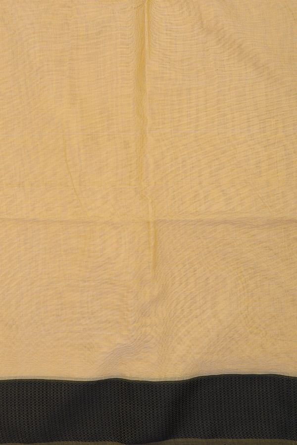 Maheswari Silk Cotton Saree In Yellow With Threadwork Border