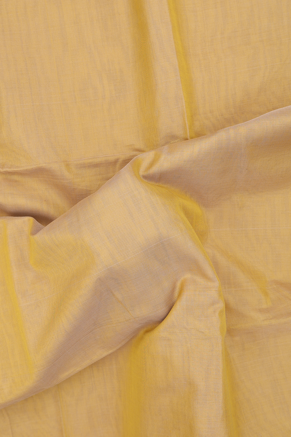 Maheswari Silk Cotton Saree In Yellow With Threadwork Border