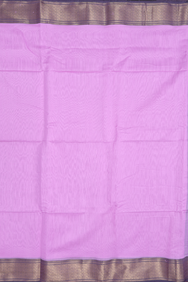 Maheswari Silk Cotton Saree Lavender With Contrast Border