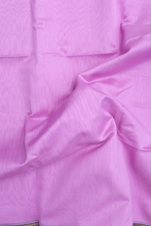 Maheswari Silk Cotton Saree Lavender With Contrast Border